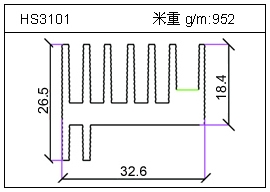 高密齒鋁型材HS3101